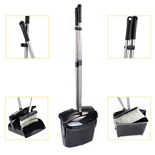 Broom and Dustpan Commercial Long Handle Sweep Set and Lobby Broom Upright