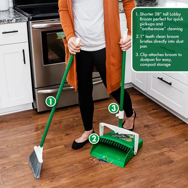 12 In. Lobby Broom and Dustpan Set