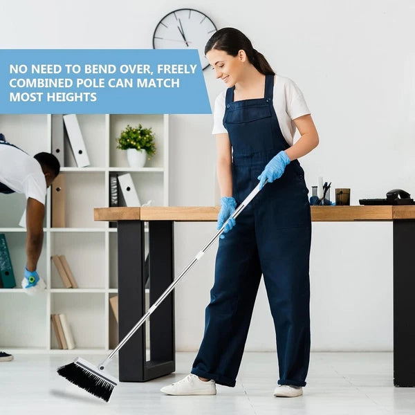 3-In-1 Broom And Dustpan Set 180 Degree Rotatable Broom Dustpan Combo  Gary