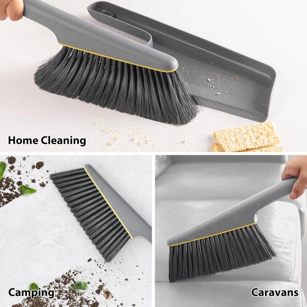 Small Broom and Dustpan Set Hand Mini Dust-Pan and Brush Handheld Portable