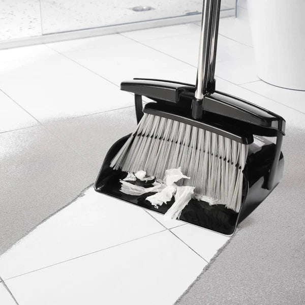 Broom and Dustpan Set for Home with Lid Indoor Upright Dustpan Broom and Dustpan