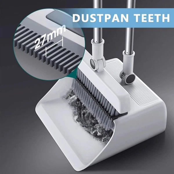 3-In-1 Broom And Dustpan Set 180 Degree Rotatable Broom Dustpan Combo  Gary