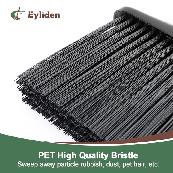 New Thicker Broom and Dustpan Set with Extendable Long Handle and Dustpan Comb,