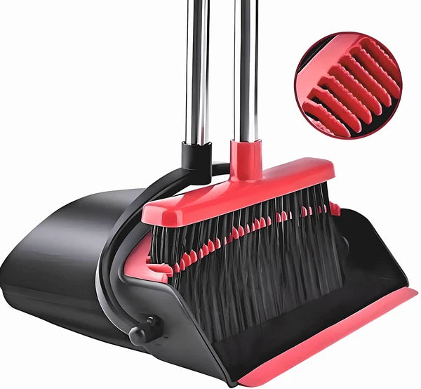 Broom and Dustpan Set Red and Black