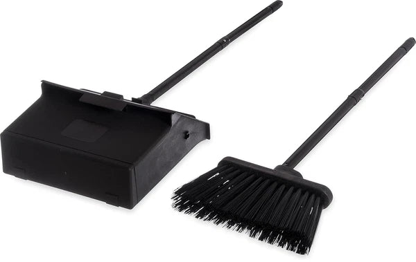 Duo-Pan Lobby Broom and Dustpan Set – 36" Upright Broom with 2-Piece Handle and