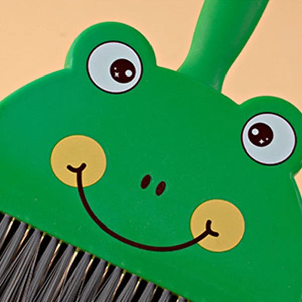 Dustpan and Brush Set Cartoon Mini Portable Cleaning Broom with Dust Pan