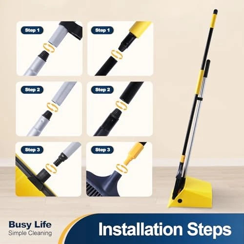 Commercial Broom and Dustpan Set with Comb Commercial Outdoor Indoor Size One