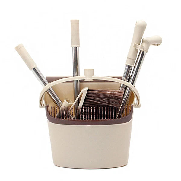 Broom And Dustpan Set Vertical Brush And Dust Pot Combination Upright Cleaning