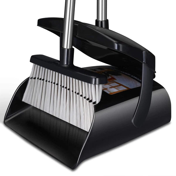 Broom and Dustpan Set for Home with Lid Indoor Upright Dustpan Broom and Dustpan