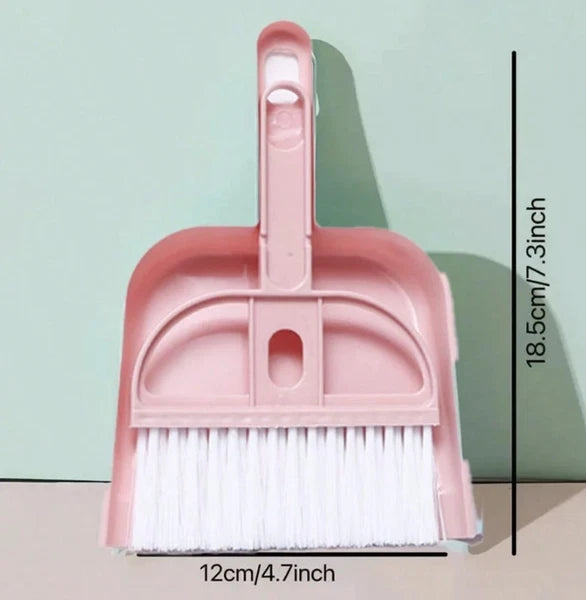 1 Set Mini Desktop Broom & Dustpan – Tiny Cleaning Kit for Keyboard & Car - NEW