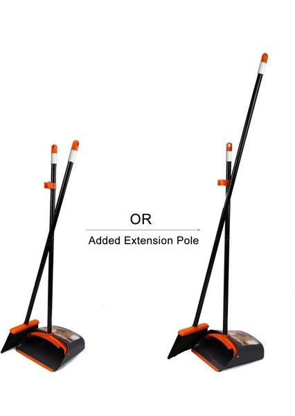 Broom and Dustpan Set with 52” Long Handle for Home Kitchen Room Office Lobby...