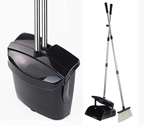 Broom and Dustpan Commercial Long Handle Sweep Set and Lobby Broom Upright