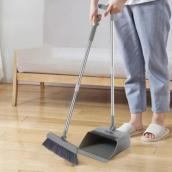 3-In-1 Broom And Dustpan Set 180 Degree Rotatable Broom Dustpan Combo New