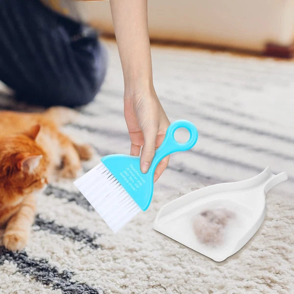 3 Pack Small Broom and Dustpand Set Handheld Cleaning Brush with Dustpan