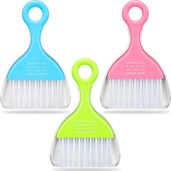 3 Pack Small Broom and Dustpand Set Handheld Cleaning Brush with Dustpan