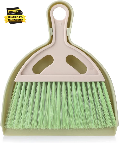 Small Broom and Dustpan Cleaning Set, Mini Whisk Dustpan and Brush with Handle P