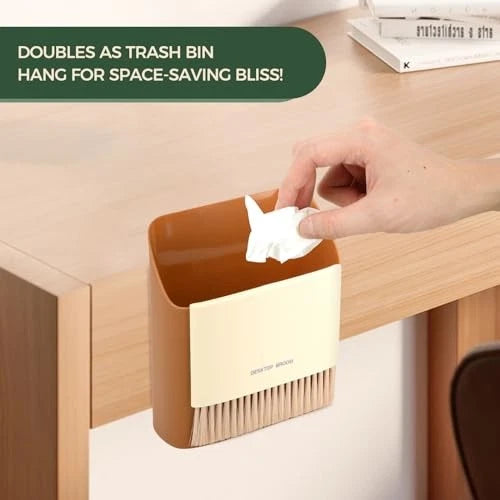 Small Broom and Dustpan Set, Portable Hand Whisk Broom Brush, Mini Green