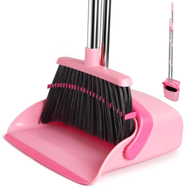 Broom and Dustpan Set, Dustpans with Broom Combo for Home, Heavy Dust Broom a...