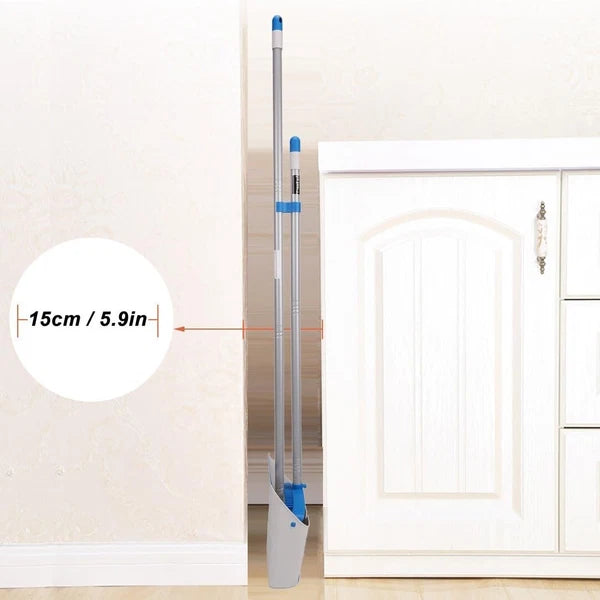 Broom and Dustpan Set Metal Plastic 40.5"-52" Long Handle Easy Floor Cleaning