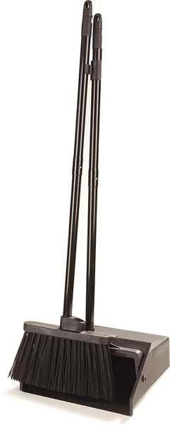 Duo-Pan Lobby Broom and Dustpan Set – 36" Upright Broom with 2-Piece Handle and