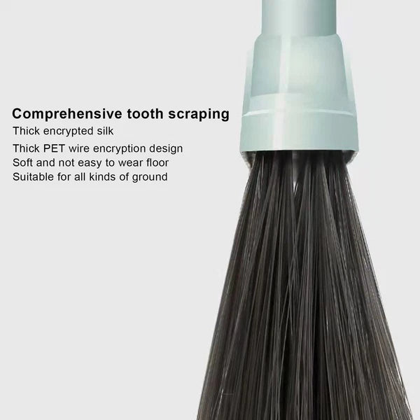 Broom And Dustpan Comb Set For Home Super Long Handle,Upright Standing Dustpan
